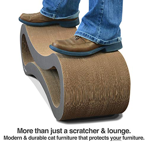 PetFusion Ultimate Cat Scratcher Lounge, Reversible Infinity Scratcher in Multiple Colors. Made from Recycled Corrugated Cardboard, Durable & Long Lasting