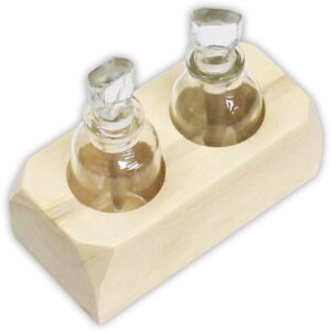 ToolUSA Premium 2 Glass Acid Bottles Set | Acid-Resistant | 10 ml Capacity | Secure Wooden Holding Tray | Professional Gold Testing Equipment