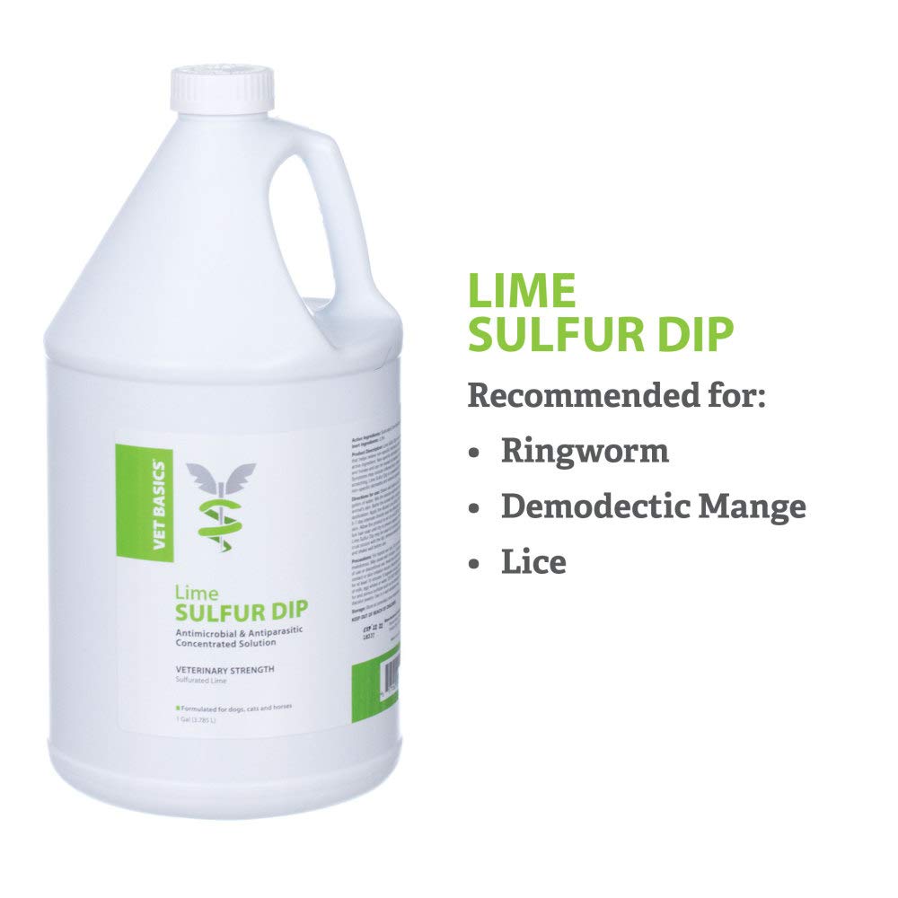 Vet Basics Lime Sulfur Dip- Concentrated Solution- for Dogs, Cats & Horses- Gallon