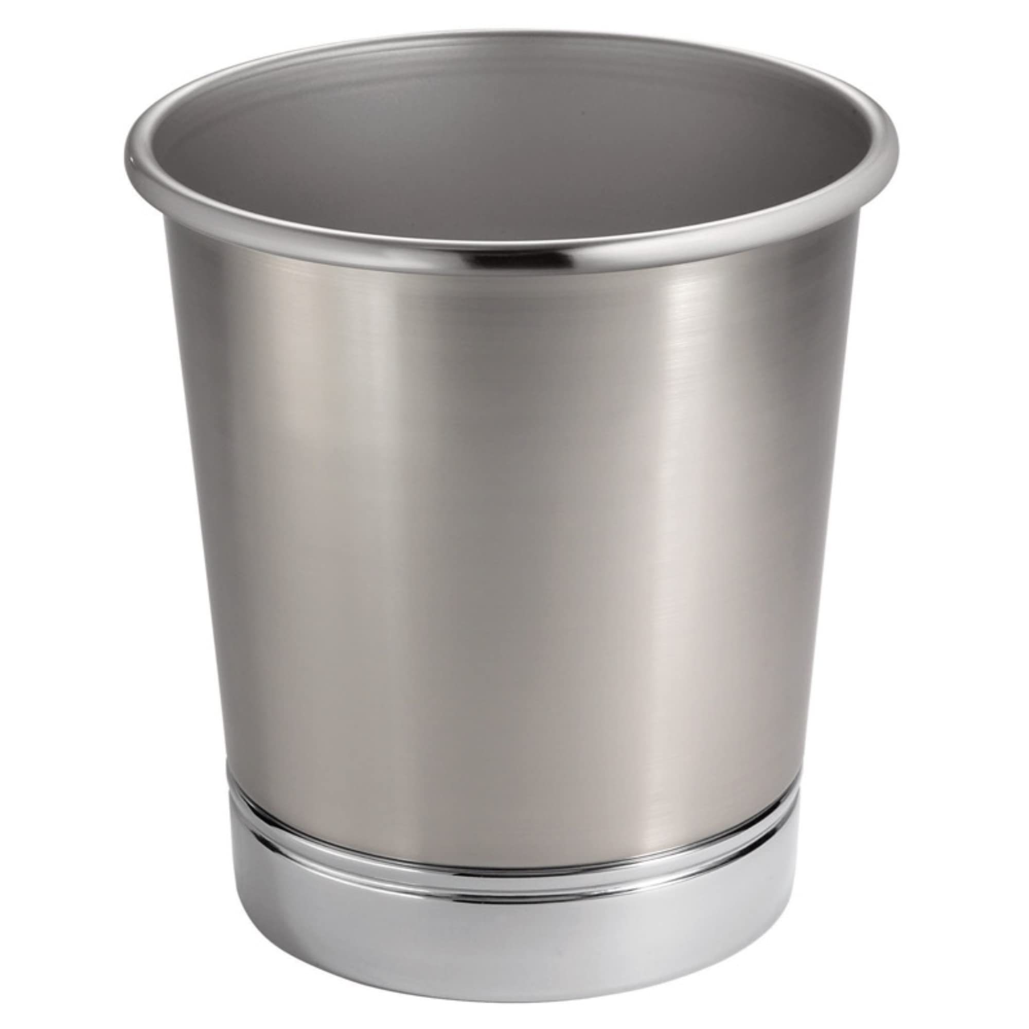 Interdesign Metal Waste Can 9.5" W X 10.6" H X 9.5" D Transitional Design Stainless Steel