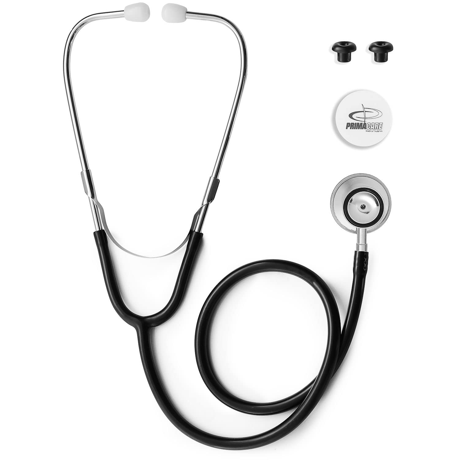 Primacare DS-9291-BK Pediatric Size 22 Inch Stethoscope for Clinical and Screening Instruments, Lightweight and Aluminum Dual Head Flexible Stethoscope, Black