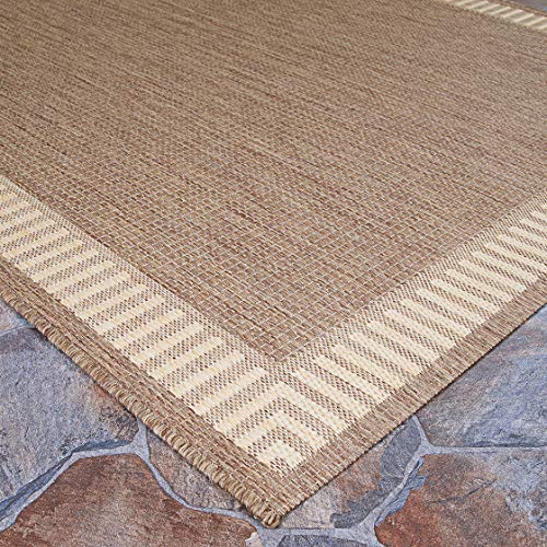 Couristan Recife 1681/1500 Wicker Rug, 5-Feet 3-Inch by 7-Feet 6-Inch, Stitch/Cocoa/Natural