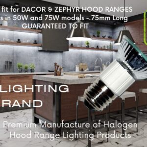 LSE Lighting jdr E27 Base Bulb for Dacor Hood 92348 120V 75W Halogen Replacement