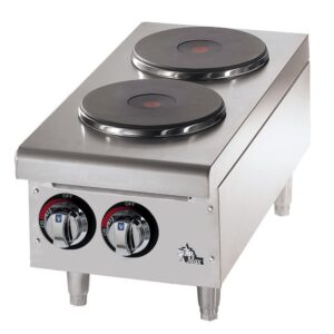 star 502ff 12 inch electric hotplate with (2) burners and infinite heat, 208-240v/1ph