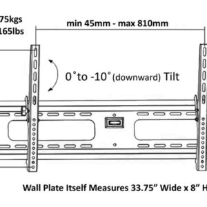 Ultra-Slim Black Adjustable Tilt/Tilting Wall Mount Bracket for Samsung UN60ES8000/UN60ES8000F/UN60ES8000FXZA 60" inch LED HDTV TV/Television - Low Profile