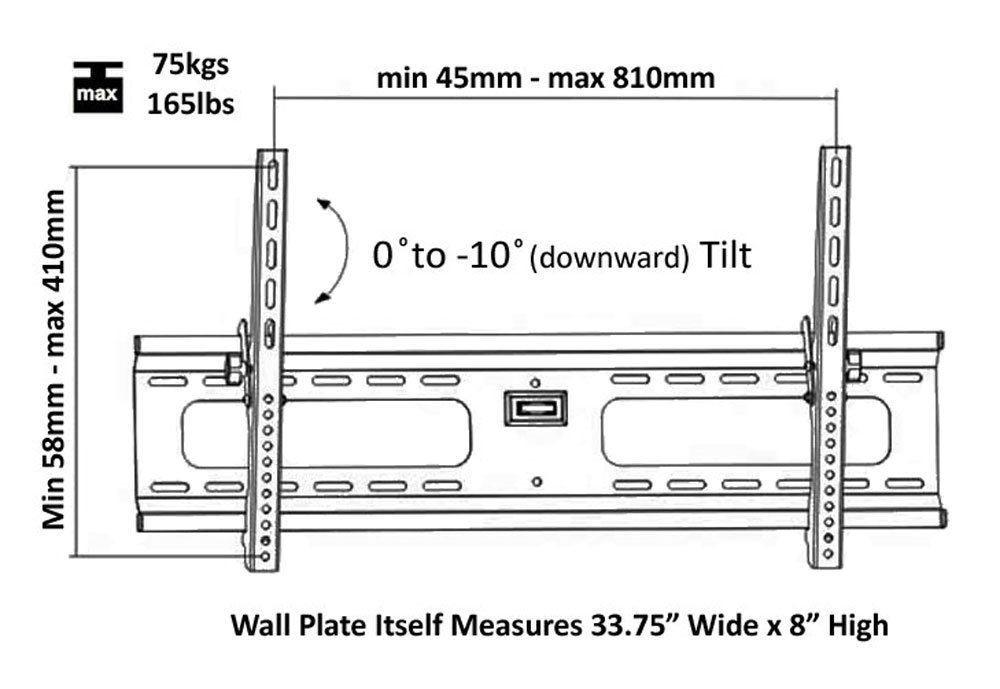 Ultra-Slim Black Adjustable Tilt/Tilting Wall Mount Bracket for Samsung UN60ES8000/UN60ES8000F/UN60ES8000FXZA 60" inch LED HDTV TV/Television - Low Profile