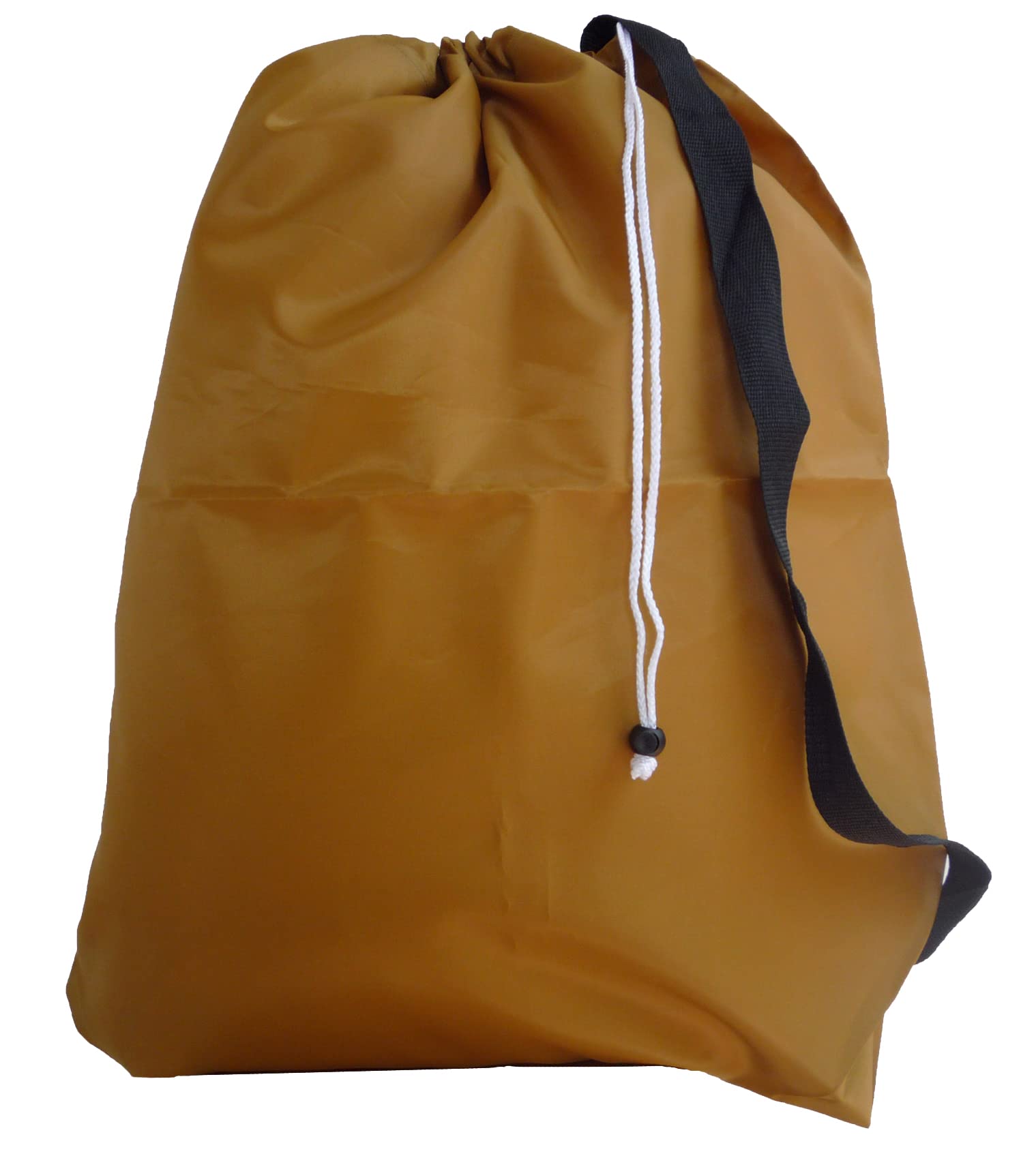 Laundry Bag with Strap, Drawstring, Lock Closure, Color: Gold, Medium Size: 24x36