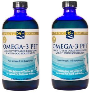 nordic naturals omega-3 pet, unflavored - 1518 mg omega-3 per teaspoon - 2 pack - 32 oz total - fish oil for dogs with epa & dha - promotes heart, skin, coat, joint, & immune health - non-gmo