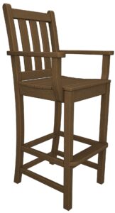 polywood® traditional garden bar chair, black