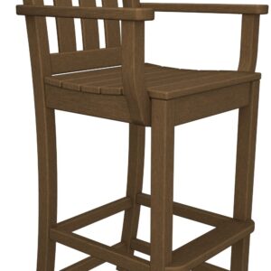 POLYWOOD® Traditional Garden Bar Chair, Black