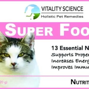 Vitality Science Super Food for Cats | High Potency Multi-Vitamin and Mineral Supplement | Increases Energy and Vitality | 100% Natural (60g)