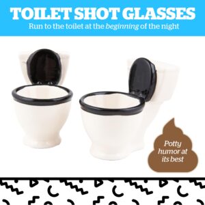 BigMouth Inc. Toilet Shot Glasses, Set of 2, Funny Gag Gift and White Elephant Gift, Potty Mouth Humor