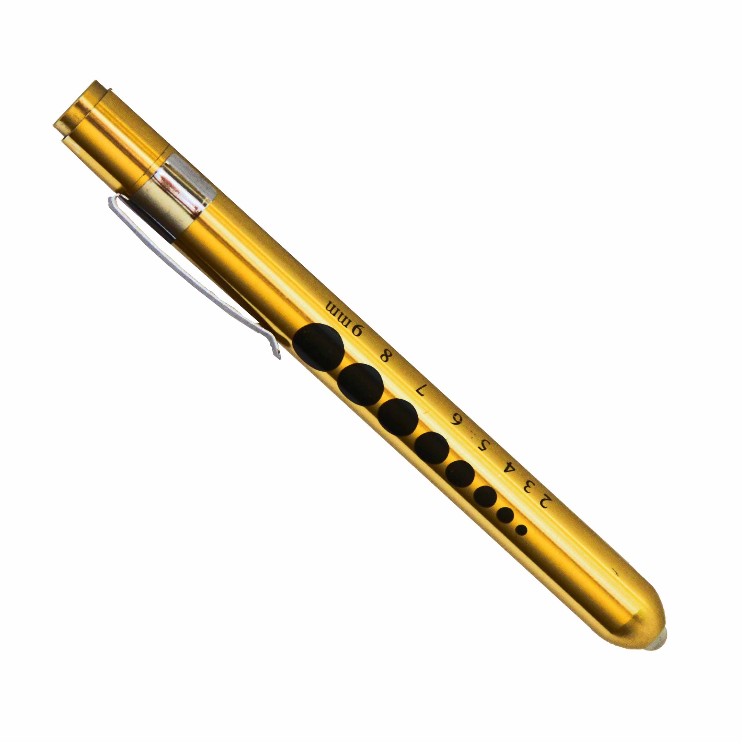 Professional Medical Diagnostic Penlight with Pupil Gauge Gold