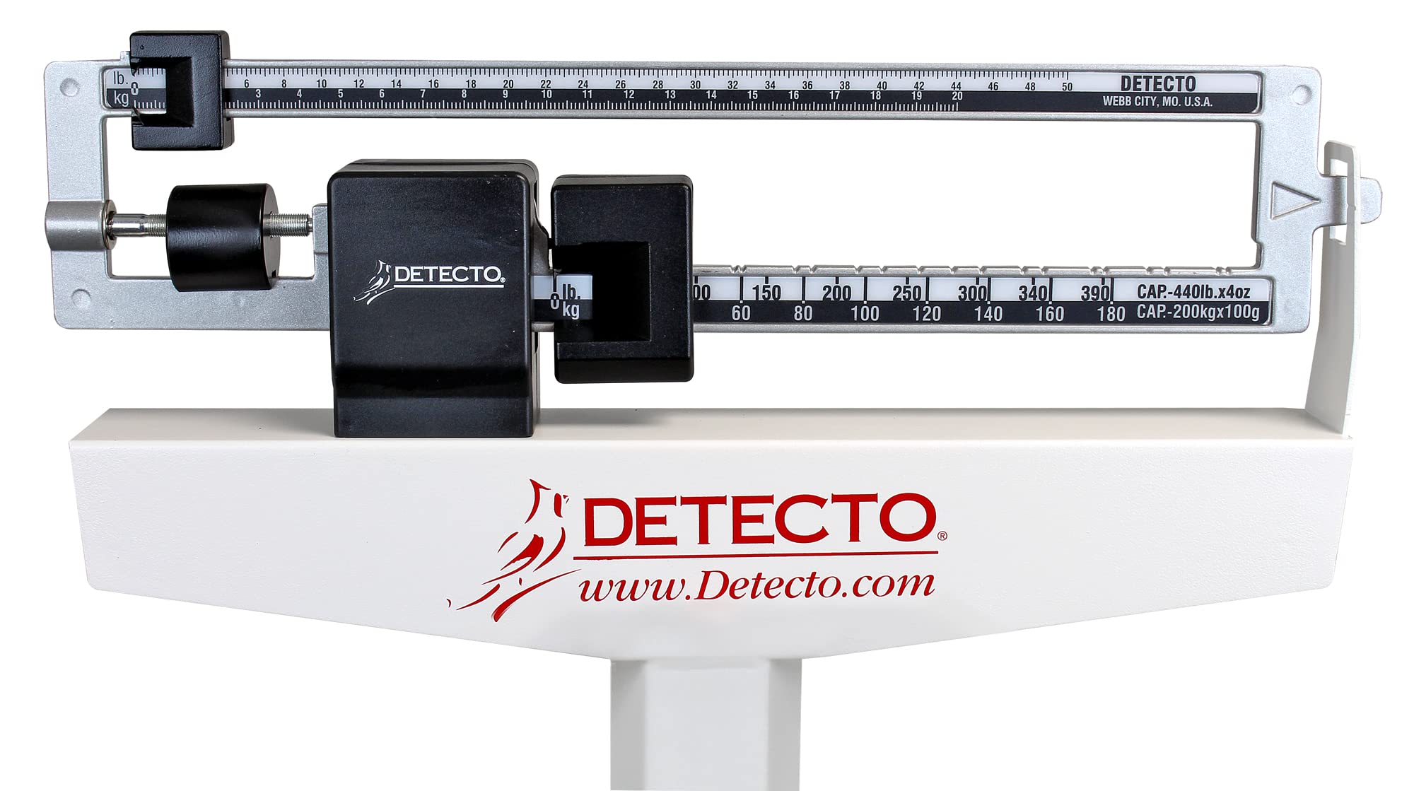 DETECTO 337 Mechanical Physician Beam Scale Without Height Rod, Dual Reading KG/LB