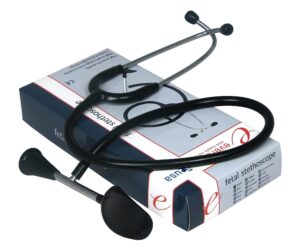 dixie ems fetal stethoscope for baby’s heartbeat detection, latex-free fetoscope with pinard horn and soft earbuds, 22”