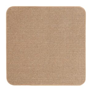 house, home and more skid-resistant carpet indoor area rug floor mat - pebble beige - 3 feet x 3 feet