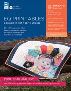 eq inkjet printable cotton satin fabric sheets 8.5"x11" - 25/pkg