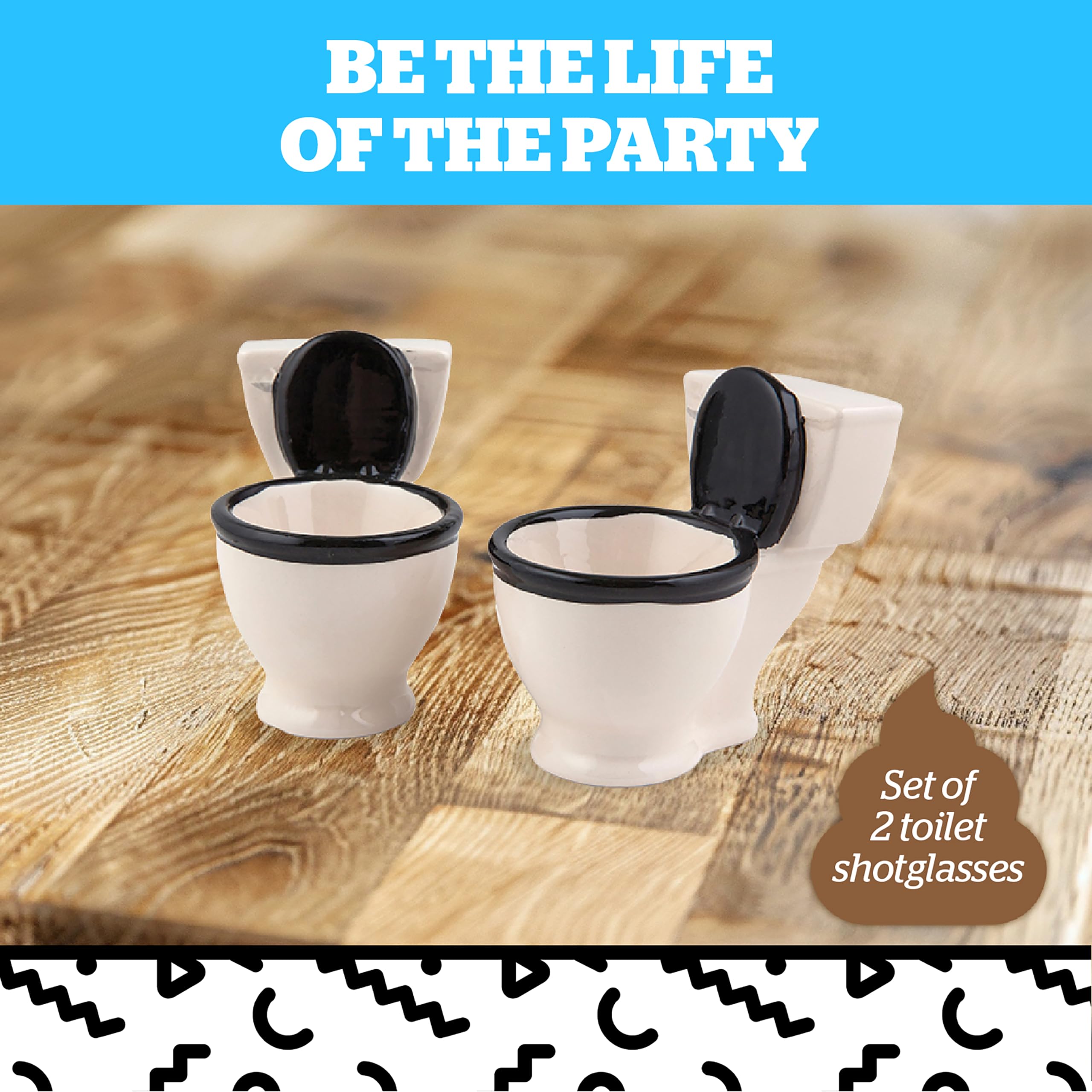 BigMouth Inc. Toilet Shot Glasses, Set of 2, Funny Gag Gift and White Elephant Gift, Potty Mouth Humor