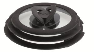 tefal l9931012, 3 glass lids, black