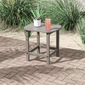 POLYWOOD SBT18GY South Beach 18" Outdoor Side Table, Slate Grey