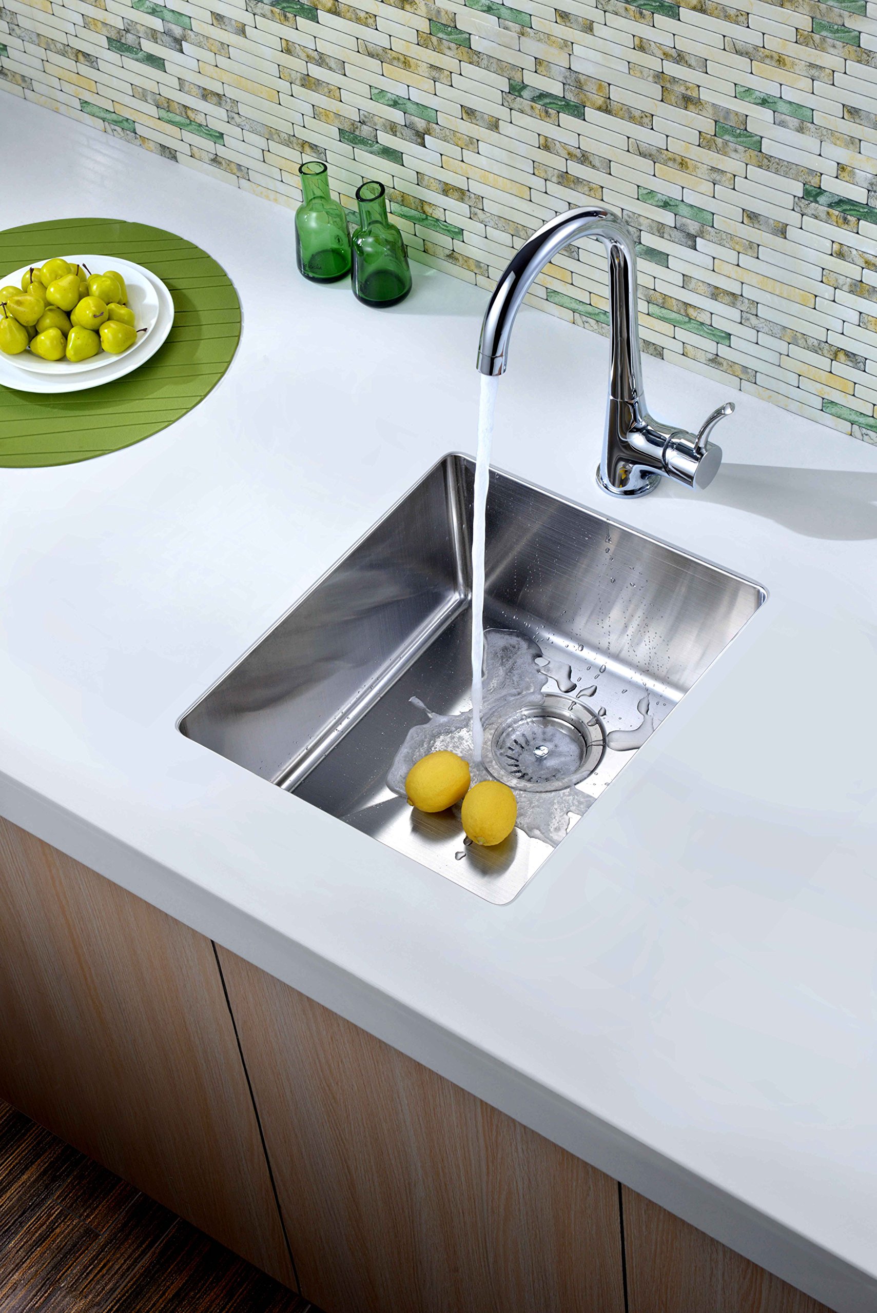 Dawn BS131507 Undermount Single Bowl Bar Sink, Polished Satin