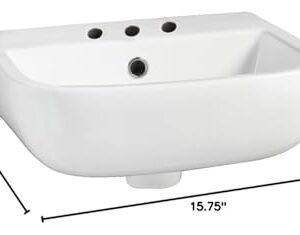 Series 600 Small Wall-Hung Basin 15-3/4" W x 14-3/8" D x 6-3/4" H