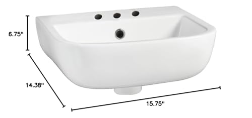 Series 600 Small Wall-Hung Basin 15-3/4" W x 14-3/8" D x 6-3/4" H