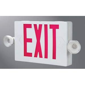 Cooper Lighting APCH7R Self Powered Combination Exit Sign With LED Heads (2) LED White Housing Red Letter Sure-Lites