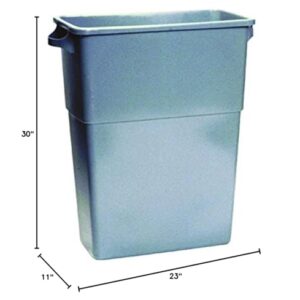 Impact Thin Bin Containers, 23 gal, Polyethylene, Gray