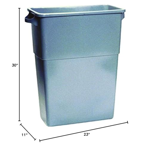 Impact Thin Bin Containers, 23 gal, Polyethylene, Gray