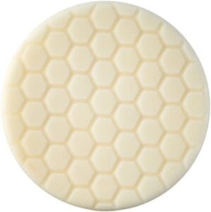 chemical guys bufx_104_hex6 hex-logic light-medium polishing pad, white (6.5 inch pad made for 6 inch backing plates), gray, 1 pad included