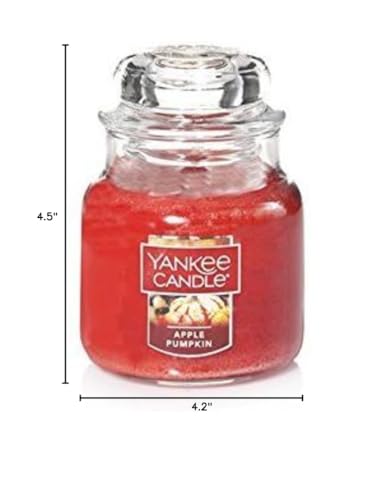 Yankee Candle Apple Pumpkin Small Jar Candle, Food & Spice Scent, 3.7 OZ