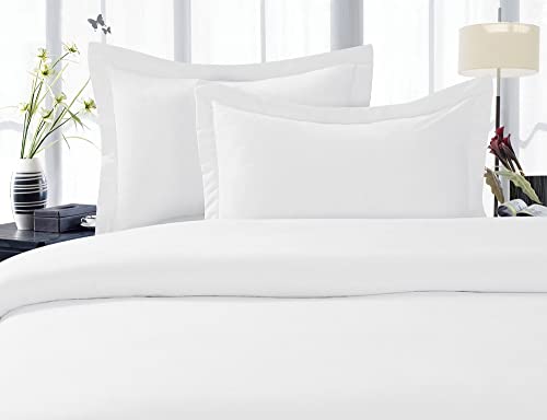 Elegant Comfort 1500 Thread Count Wrinkle Resistant Ultra Soft Luxurious Egyptian Quality 3-Piece Duvet Cover Set, Full/Queen, White