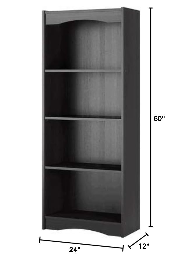 Sonax Hawthorn Tall Bookcase, 60", Midnight Black