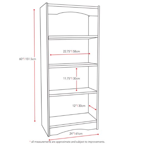 Sonax Hawthorn Tall Bookcase, 60", Midnight Black