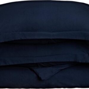 Elegant Comfort Elegance Linen 1500 Thread Count Wrinkle Resistant Ultra Soft Luxurious Egyptian Quality 3-Piece Duvet Cover Set, Full/Queen, Navy Blue