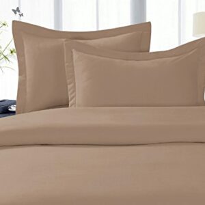 Elegant Comfort Linen 1500 Thread Count Wrinkle Resistant Ultra Soft Luxurious Egyptian Quality 3pc Duvet Cover Set, Solid, King/California King, Taupe