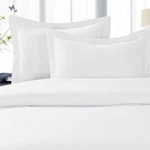 Elegant Comfort 1500 Thread Count Wrinkle Resistant Ultra Soft Luxurious Egyptian Quality 3-Piece Duvet Cover Set, Full/Queen, White