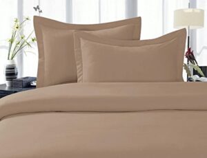 elegant comfort linen 1500 thread count wrinkle resistant ultra soft luxurious egyptian quality 3pc duvet cover set, solid, king/california king, taupe