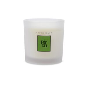 Archipelago Botanicals Hand-Poured Soy Wax Blend Scented Candle with Fragrance Oils, Lead-Free Cotton Wicks, Glass Candle Jar with Gift Box, Burns Approx. 60 Hours, Birch, 10 Oz.