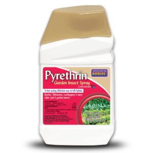 bonide pyrethrin garden insect spray concentrate, 16 oz ready-to-mix fast acting insecticide for outdoor garden use