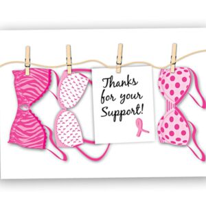 Fundraising For A Cause 12 Pink Ribbon Note Cards - Breast Cancer Thank You Cards with Envelopes