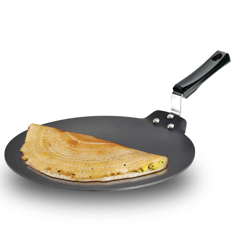 Hawkins Futura Nonstick Dosa Tava, Diameter 33 cm (13 inch), Thickness 4.88 mm (Black) NDT33