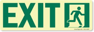 smartsign "exit" label | 4" x 12" glow-in-the-dark laminated vinyl, made in usa