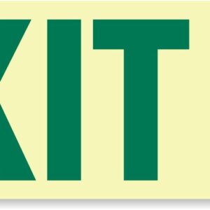 SmartSign "Exit" Label | 4" x 12" Glow-in-The-Dark Laminated Vinyl, Made in USA