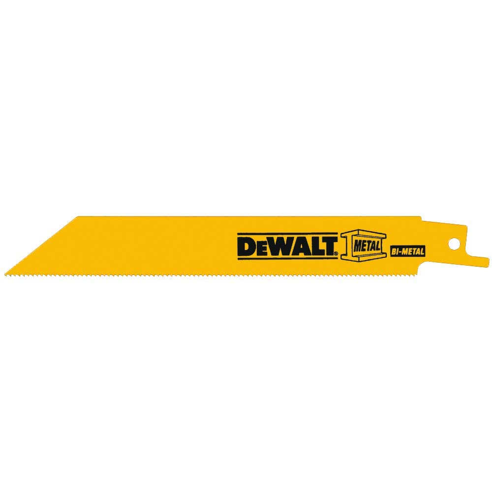 DeWALT DW4811B 6-Inch 18-TPI Straight Back Bi-Metal Reciprocating Saw Blade, 100-Pack