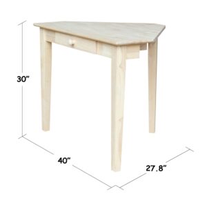 IC International Concepts Corner Computer Desk, Unfinished