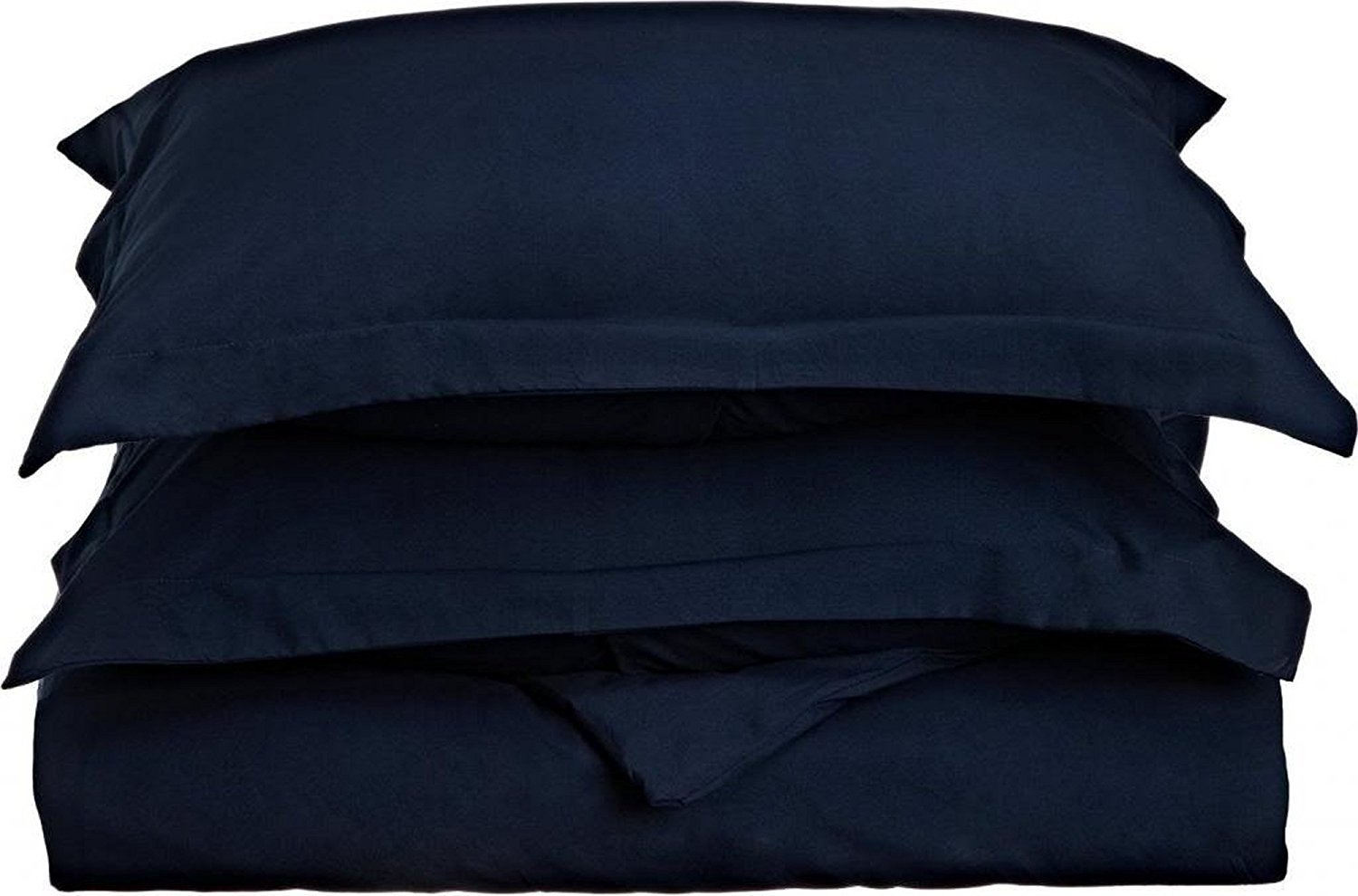 Elegant Comfort Linen 1500 Thread Count Wrinkle Resistant Ultra Soft Luxurious Egyptian Quality 3pc Duvet Cover Set, Solid, King/California King, Navy Blue