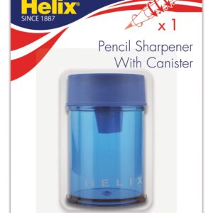 Maped Helix USA - Helix Canister 1 Hole Pencil Sharpener - Standard Pencil Compatibility - Durable Steel Blade - Assorted Colors