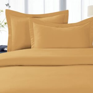 Elegant Comfort Elegance Linen 1500 Thread Count Wrinkle Resistant Ultra Soft Luxurious Egyptian Quality 3-Piece Duvet Cover Set, Gold, King/California King (1500 DC-King-Gold)